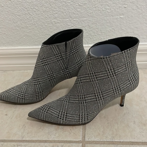 JIMMY CHOO MARINDA 65 ANKLE BOOTS SILVER GLITTER PRINCE OF STARS - Picture 4 of 7